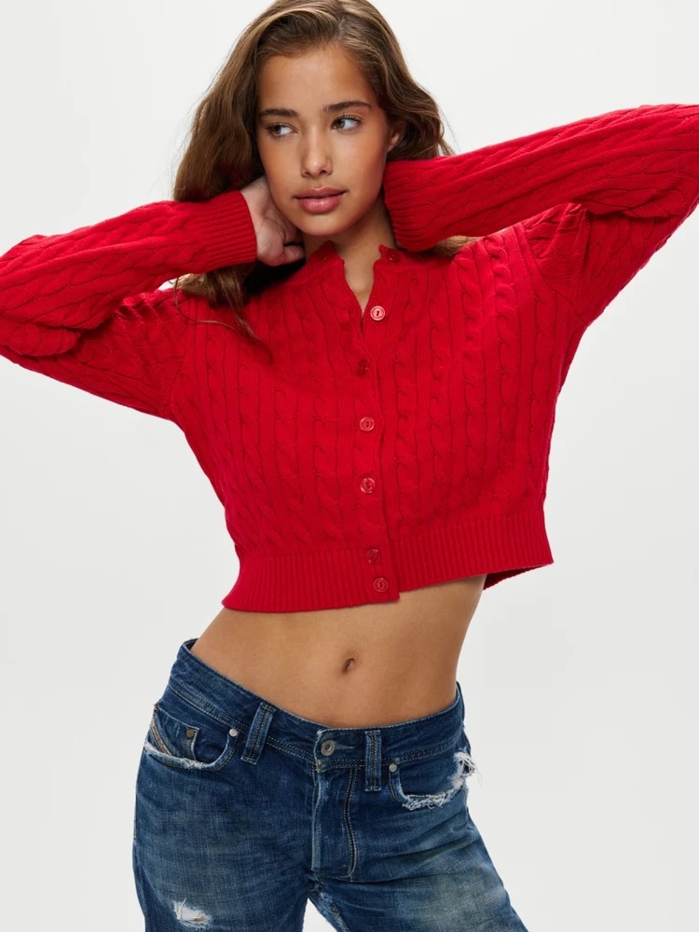 Frankie's Bikinis Dudley Cable Knit Cardigan